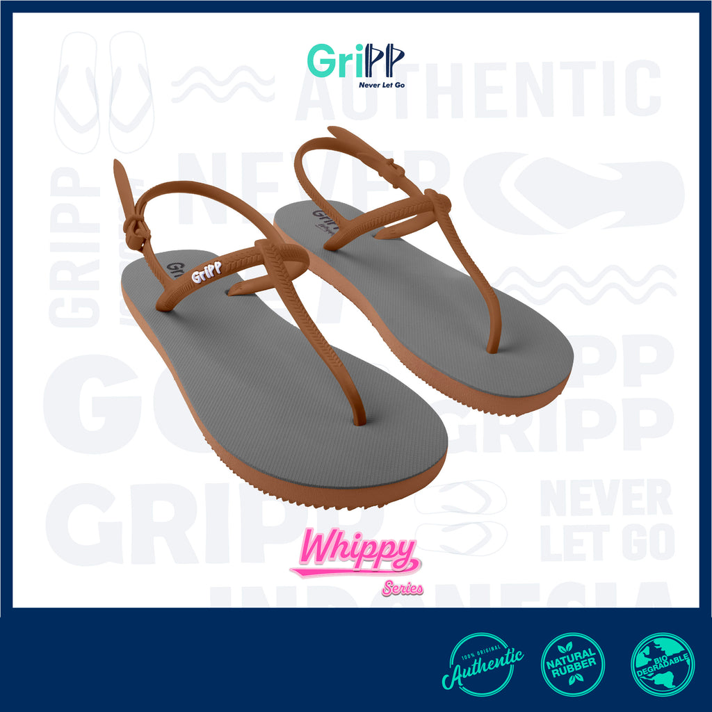 Gripp Whippy Grey Brown Twist Fipper Slipper Indonesia